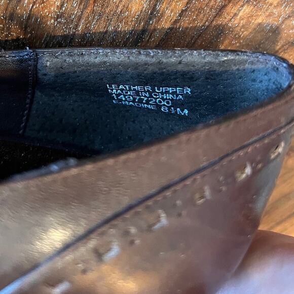 Etienne Aigner Brown Leather Eyelet Detail Nadine Mary Jane 8.5 - Picture 13 of 15